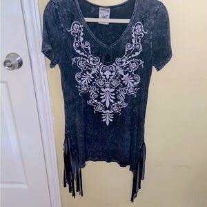 Vocal Women Black grey rhinestone tee